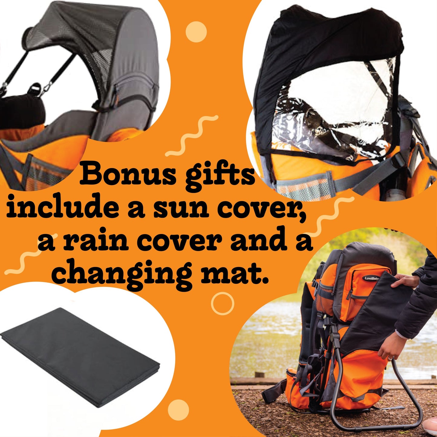 Luvdbaby Toddler Carrier Backpack - Comfortable Baby Carrier Backpack - Toddler Hiking Backpack Carrier Orange
