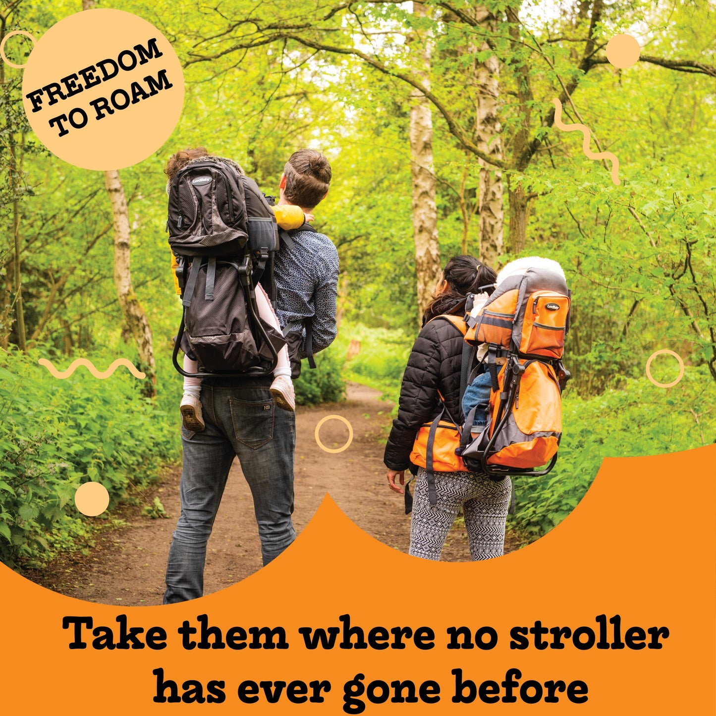 Luvdbaby Toddler Carrier Backpack - Comfortable Baby Carrier Backpack - Toddler Hiking Backpack Carrier Orange